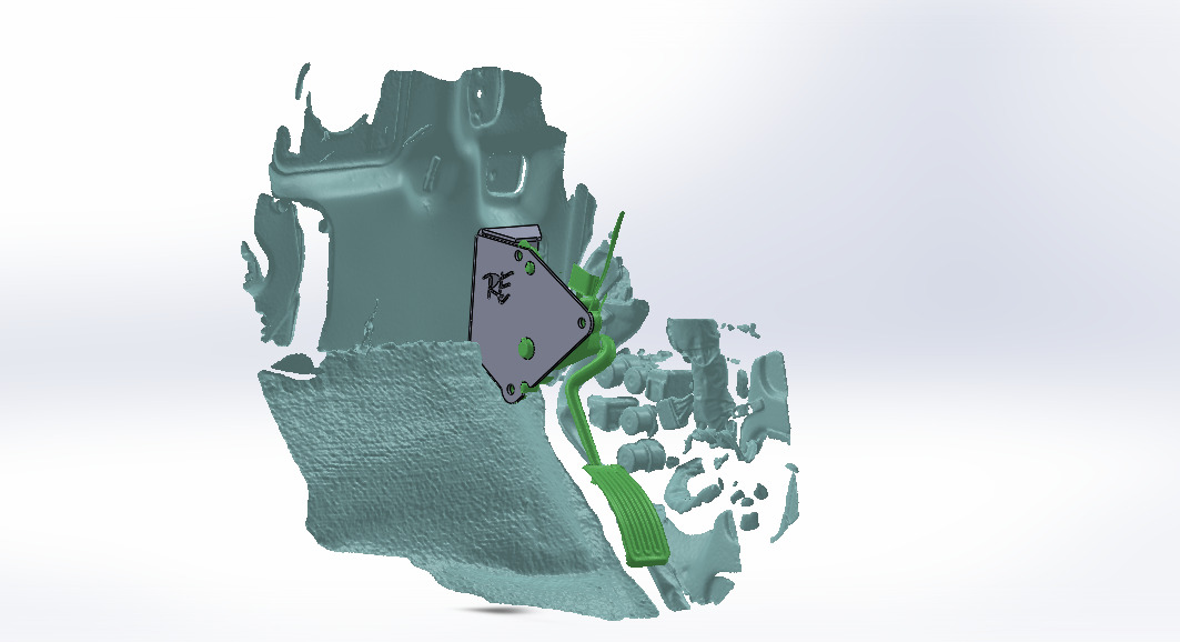 Landcruiser 80 Series to ZD30 Throttle Bracket CAD view 3