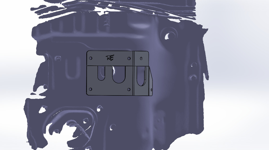 Landcruiser 80 Series M57 Firewall Adapter CAD view 5